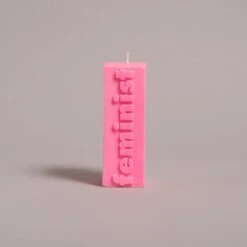 Feminist Slogan Pillar Candle