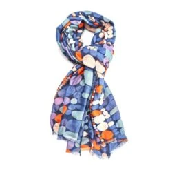 Multi Spots Scarf Blue