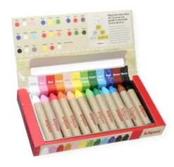 Kitpas Rice Bran Wax Crayon 12 Colours -Books Store B KMRW 12C 3 2