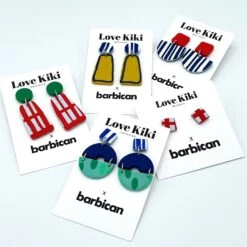 Alice Neel Green & Red Checked Drop Earrings -Books Store CollectionImage