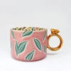 Eden Leaf Pink Ceramic Mug 2 Eden Leaf Pink Ceramic Mug -Books Store EDECUPLEA 1