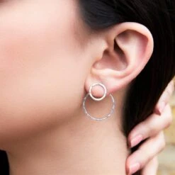 Silver Hoop Ear Jackets By Otis Jaxon -Books Store EJRndCutOut3