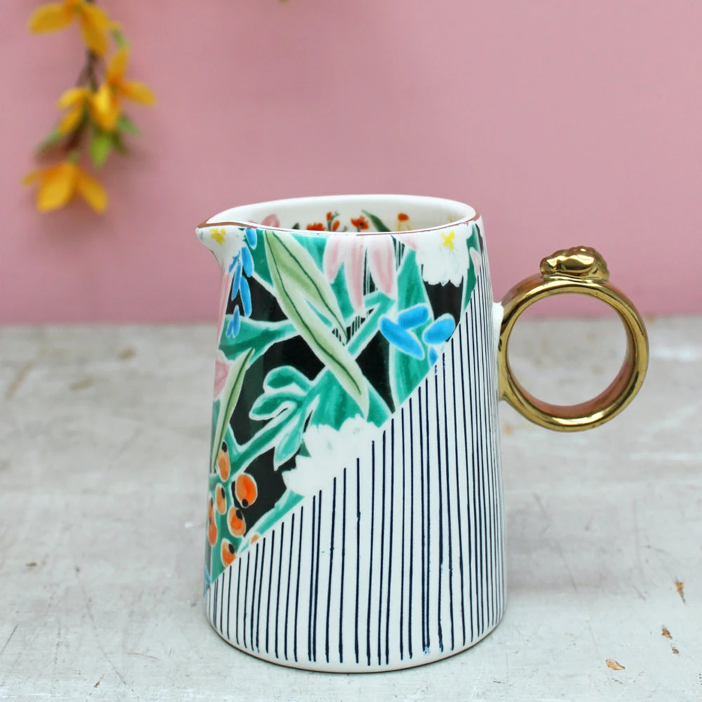 Eden Stripes Ceramic Milk Jug 7 Eden Stripes Ceramic Milk Jug - Image 5