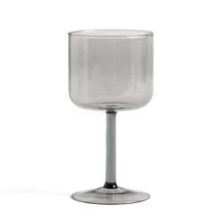 Grey Tinted Wine Glasses Set Of 2