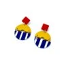 Alice Neel Red, Yellow & Stripes Circular Drop Earrings 2 Alice Neel Red, Yellow & Stripes Circular Drop Earrings -Books Store IMG 1109