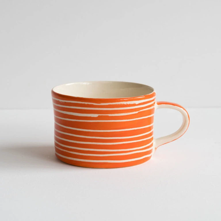 Sgraffito Striped Ceramic Mug 4 Sgraffito Striped Ceramic Mug - Image 2