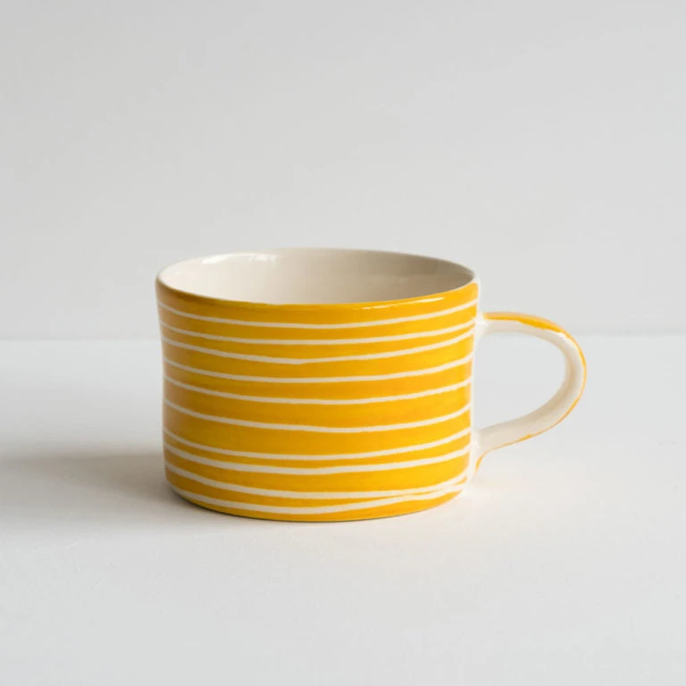 Sgraffito Striped Ceramic Mug 5 Sgraffito Striped Ceramic Mug - Image 3