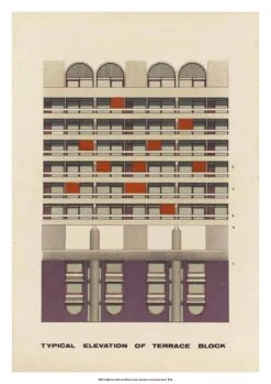 Elevation Of A Terrace Block Print