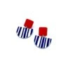 Alice Neel Red & Blue Stripes Drop Earrings -Books Store RedBlue