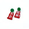 Alice Neel Green & Red Checked Drop Earrings 1 Alice Neel Green & Red Checked Drop Earrings -Books Store RedGreen1