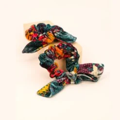 Forest Foliage Velvet Scrunchies (Set Of 2)