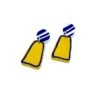 Alice Neel Blue Stripe Outline Yellow Drop Earrings -Books Store YellowBlueLine