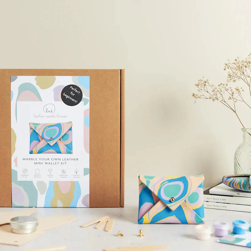Marble Your Own Mini Wallet Kit Pastels Colourway 3 Marble Your Own Mini Wallet Kit Pastels Colourway