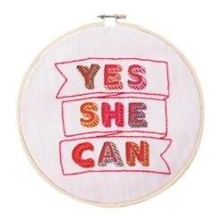 Yes She Can Embroidery Kit